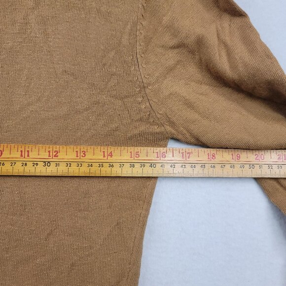 Melrose Studio Womens Brown High Neck Keyhole Sweater Embroidery Accents Size M - Picture 10 of 12